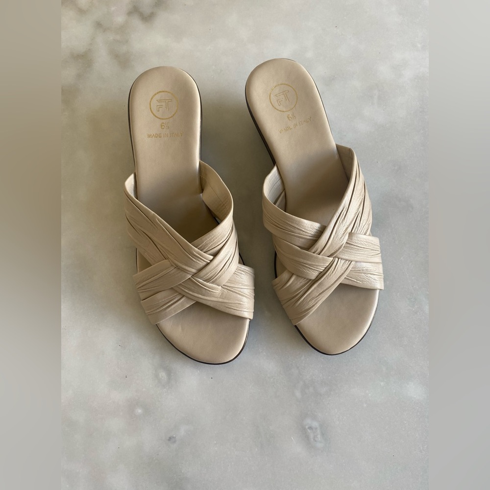 New! FIFTY TOPS Women’s Dressy Formal Wedge Sandal Peep Toe Heel 6.5